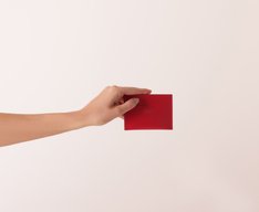 Porta Cartão Pequena Neutral Vermelha