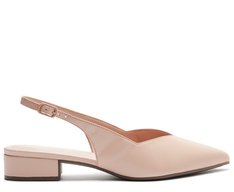 Sapatilha Slingback Salto Bloco Corte Triangular Rosa