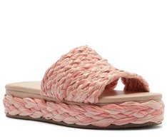 Tamanco Natural Trançado Rosa