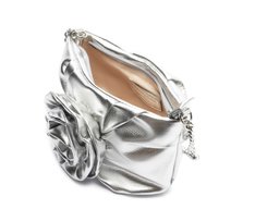Bolsa Tiracolo Pequena Flor Prata