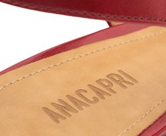 Sapatilha Slingback Peep Toe Vermelha