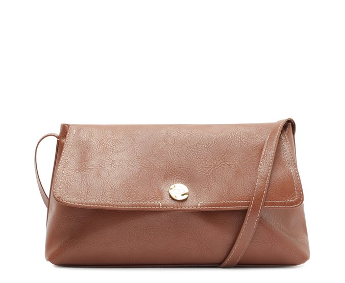 Bolsa Tiracolo Média Rústica Marrom Caramelo