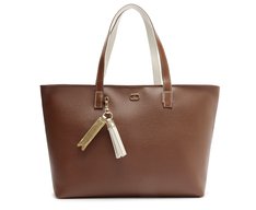 Bolsa Shopping Grande Chaveiro Removível Marrom