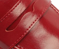 Mocassim Madri Bico Quadrado Vermelho