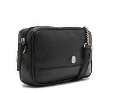 Bolsa Tiracolo Pequena Cápsula Metal Preta