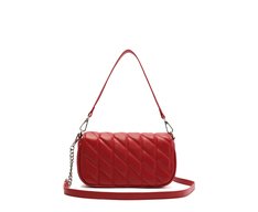 Bolsa Tiracolo Média Matelassê Triangular Vermelha