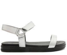 Sandália Velcro Minimal Prata