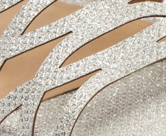 Rasteira Multitiras Textura Glam Prata