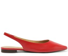 Sapatilha Slingback Bico Fino Vermelha