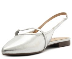Sapatilha Slingback Bico Fino Prata