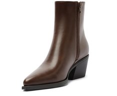 Bota Salto Bloco Chelsea Marrom Coffee