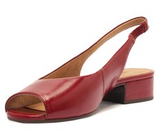 Sapatilha Slingback Peep Toe Vermelha