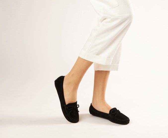 Mocassim Laço Lana Preto
