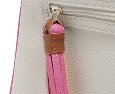 Bolsa Tote Média Bolso Frontal Barbicacho Detalhes Branca
