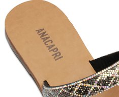 Rasteira Manta Glam Detalhada Preta