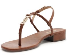 Sandália Slim Salto Bloco Marrom
