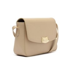 Bolsa Tiracolo Pequena Detalhe Metálico Bege
