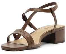 Sandália Salto Bloco Ivory Marrom