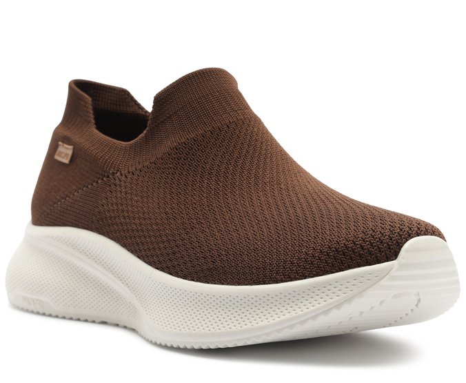 Tênis Slip On Knit Marrom
