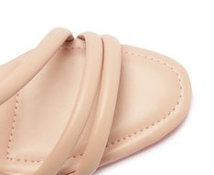 Sandália Salto Bloco Assimétrica Rosa