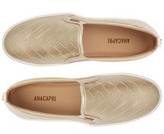 Tênis Slip On Sola Alta Texturas Dourado