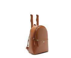 Mochila Média Zíper Frontal Marrom Curcuma