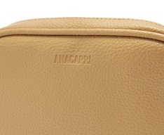 Bolsa Tiracolo Pequena Chaveiro Barbicacho Bege