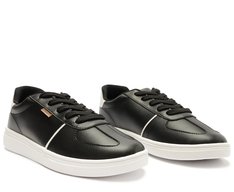 Tênis Detalhe Listra Lateral Preto E Branco