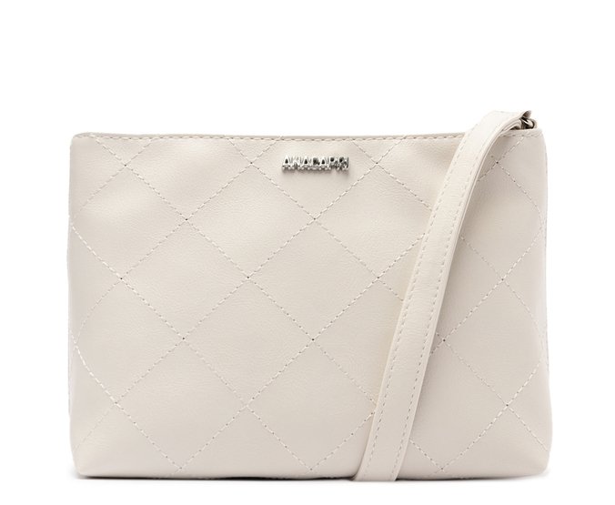 Bolsa Tiracolo Média Matelassê Triangular Branca