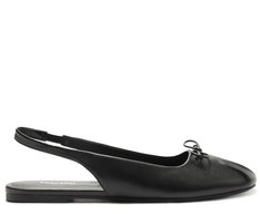 Sapatilha Slingback Laço Biqueira Preta