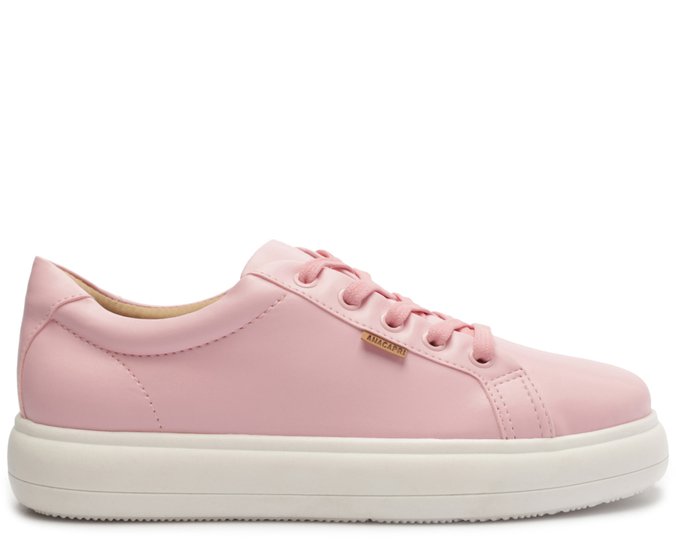 Tênis Sola Alta Serrilhada Rosa