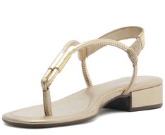 Sandália Slim Metal Comfy Salto Dourada