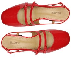 Sapatilha Boneca Slingback Verniz Milena Vermelha