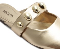 Mule Maxi Tachas Dourada