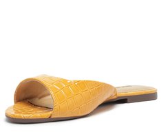 Rasteira Amarela Croco Aberta