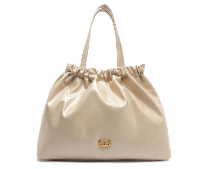 Bolsa Shopping Grande Ruched Branca
