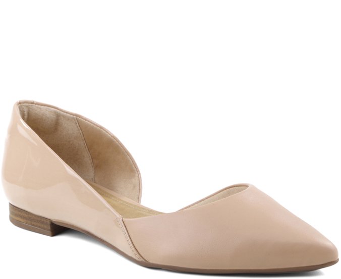 Sapatilha bico fino nude discount