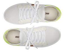 Tênis Branco Sola Alta Knit Detalhe Verde