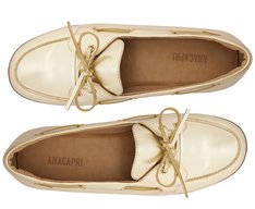 Mocassim Laço Boho Dourado