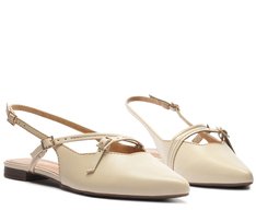 Sapatilha Slingback Salto Bloco Tiras Branca