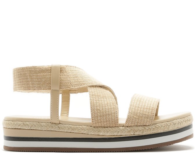 sandália flatform palha