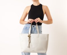 Bolsa Shopping Grande Cordão Entrelaçado Branca