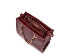 Bolsa Tote Média Alça Acorrentada Vermelha