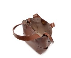 Bolsa Tote Média Com Bolso Marrom