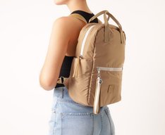 Mochila Grande Sporty Nylon Bege