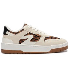 Tênis Street Recortes Emilie Branco e Animal Print