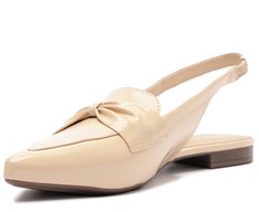 Sapatilha Slingback Verniz Laço Bege