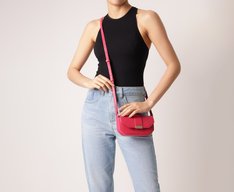 Bolsa Tiracolo Pequena Estruturada Rosa