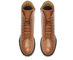 Bota Coturno Couro Marrom