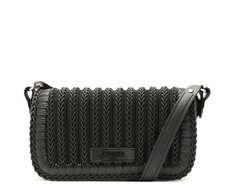 Bolsa Tiracolo Média Texturizada Injetada Preta